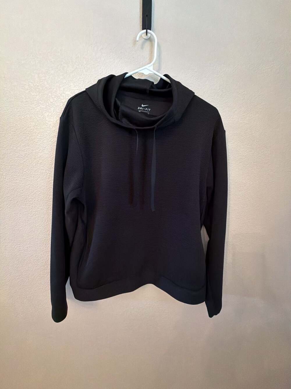 Nike Dri-FIT Ribbed Texture Pullover Hoodie Black Size S
